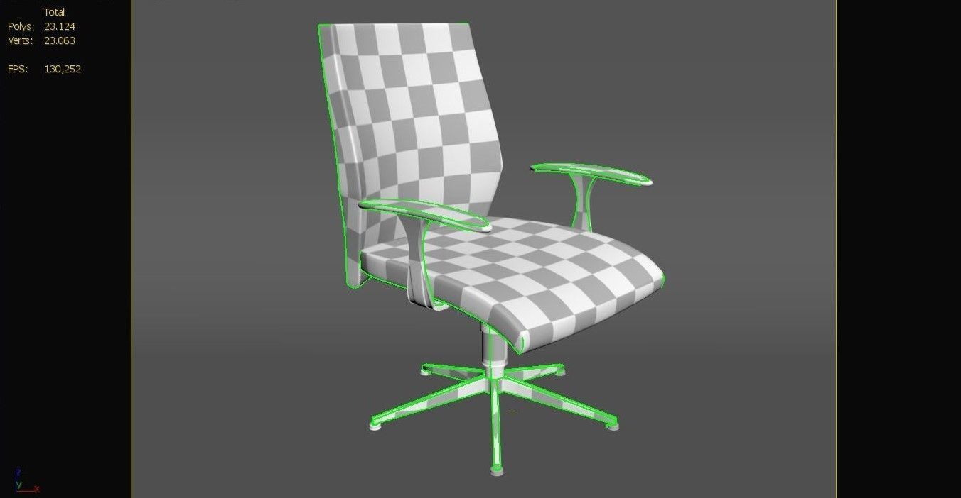 Office Chair Low-poly 3D model_24