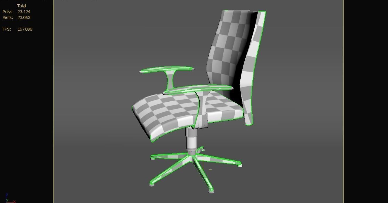 Office Chair Low-poly 3D model_19