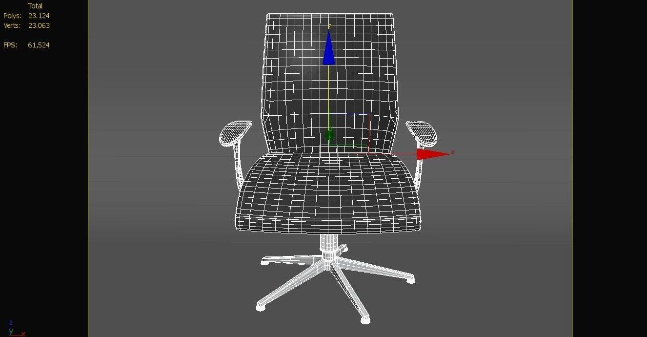 Office Chair Low-poly 3D model_18