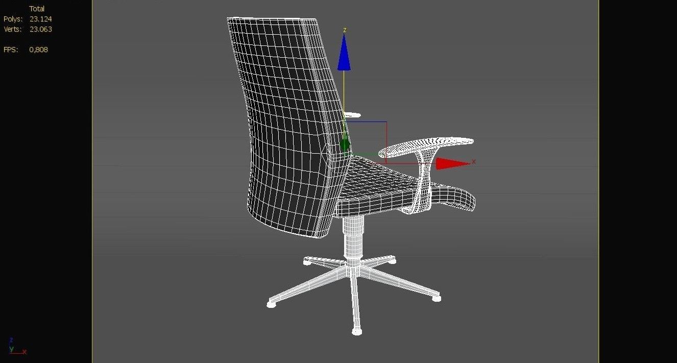 Office Chair Low-poly 3D model_16
