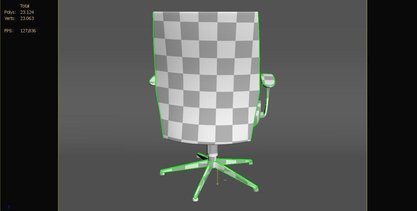 Office Chair Low-poly 3D model_23