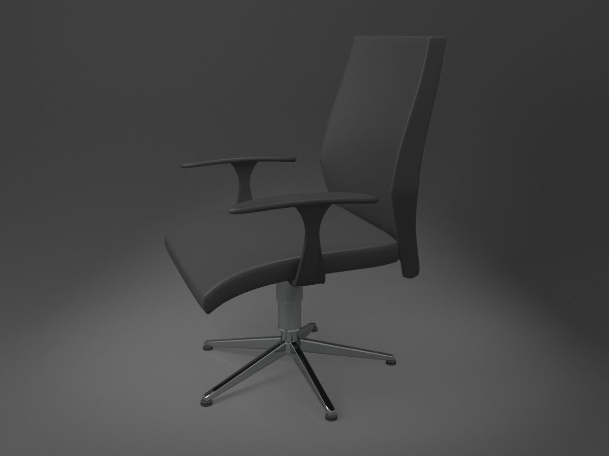 Office Chair Low-poly 3D model_2