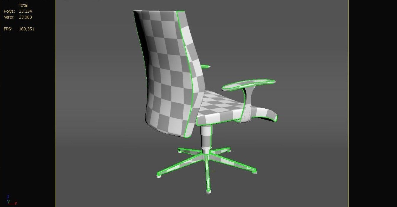 Office Chair Low-poly 3D model_22