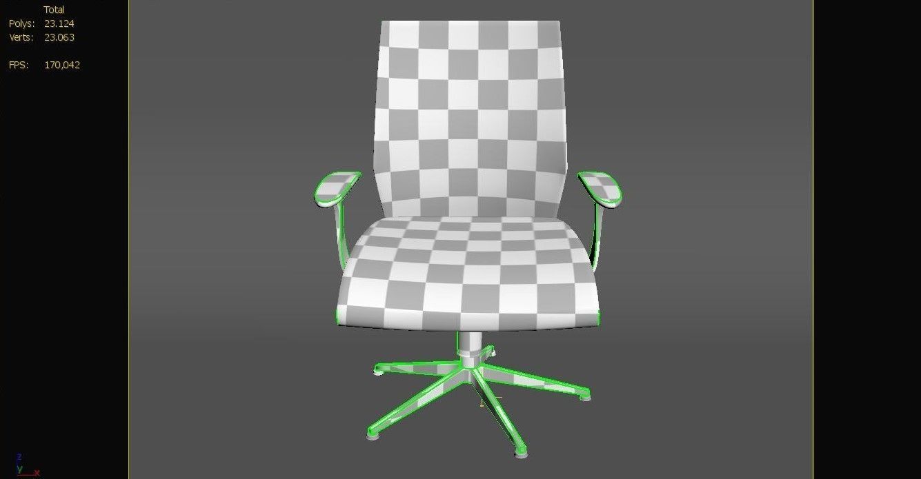 Office Chair Low-poly 3D model_25