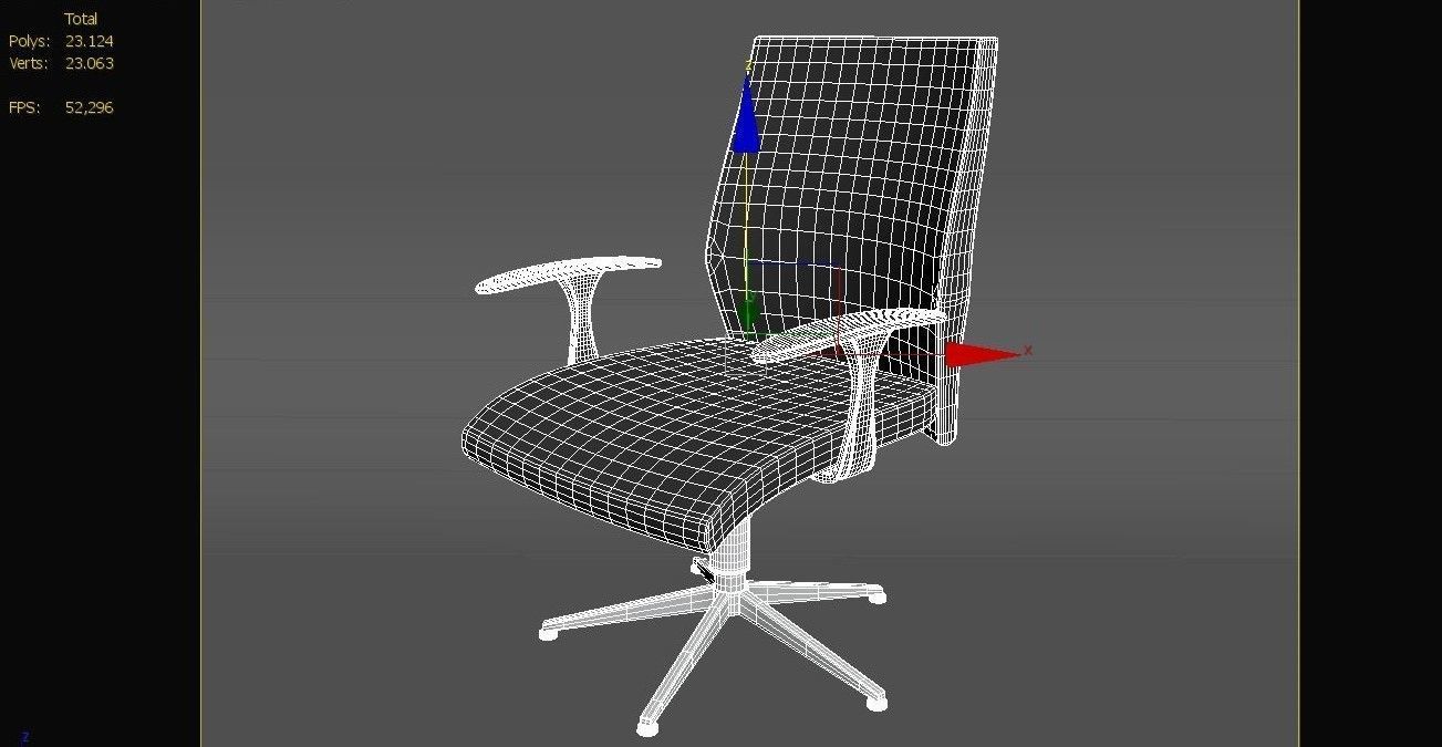 Office Chair Low-poly 3D model_12