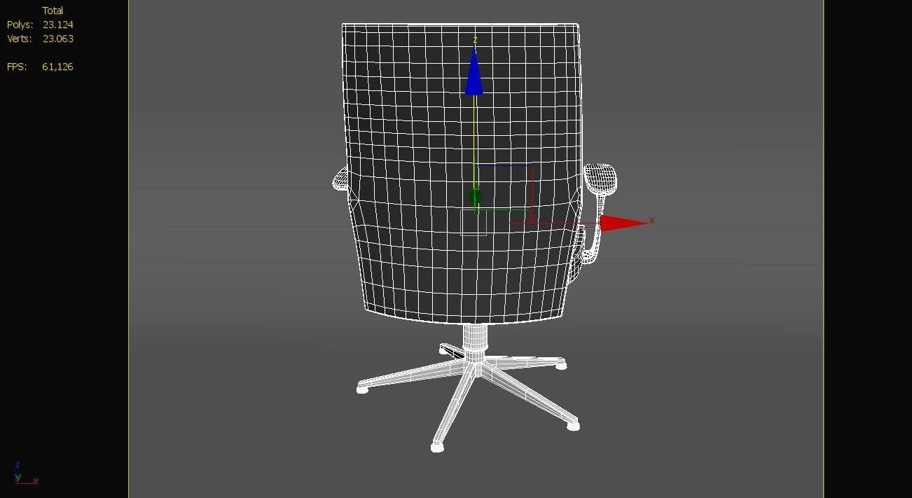 Office Chair Low-poly 3D model_15