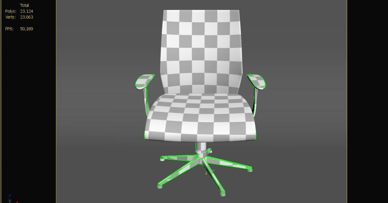 Office Chair Low-poly 3D model_20