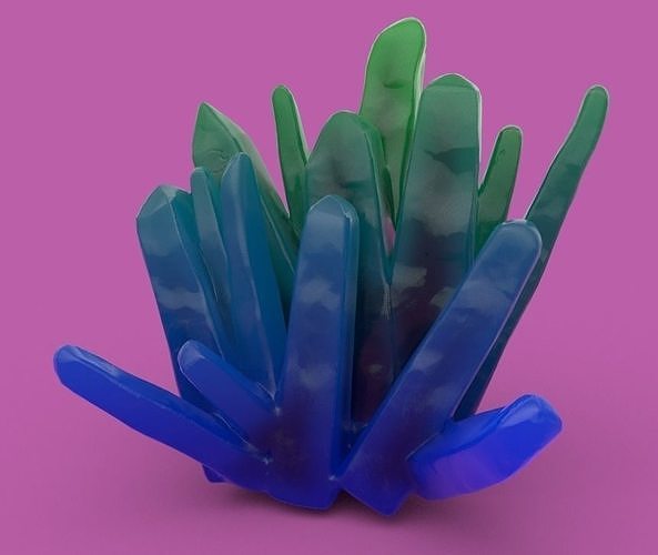Glowing Crystal 4 color Low-poly 3D model