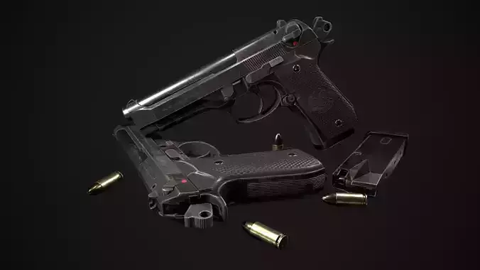 Beretta 92 FS lowpoly modle