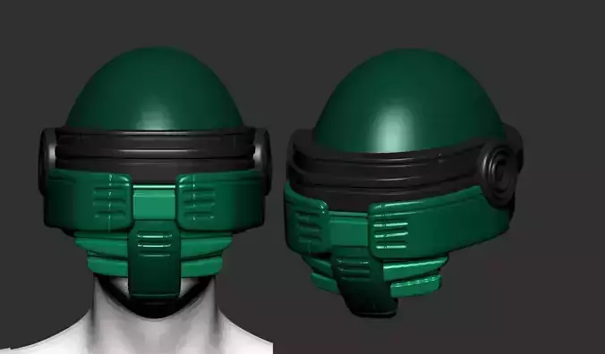 helmet high poly sculpt 3d printable 