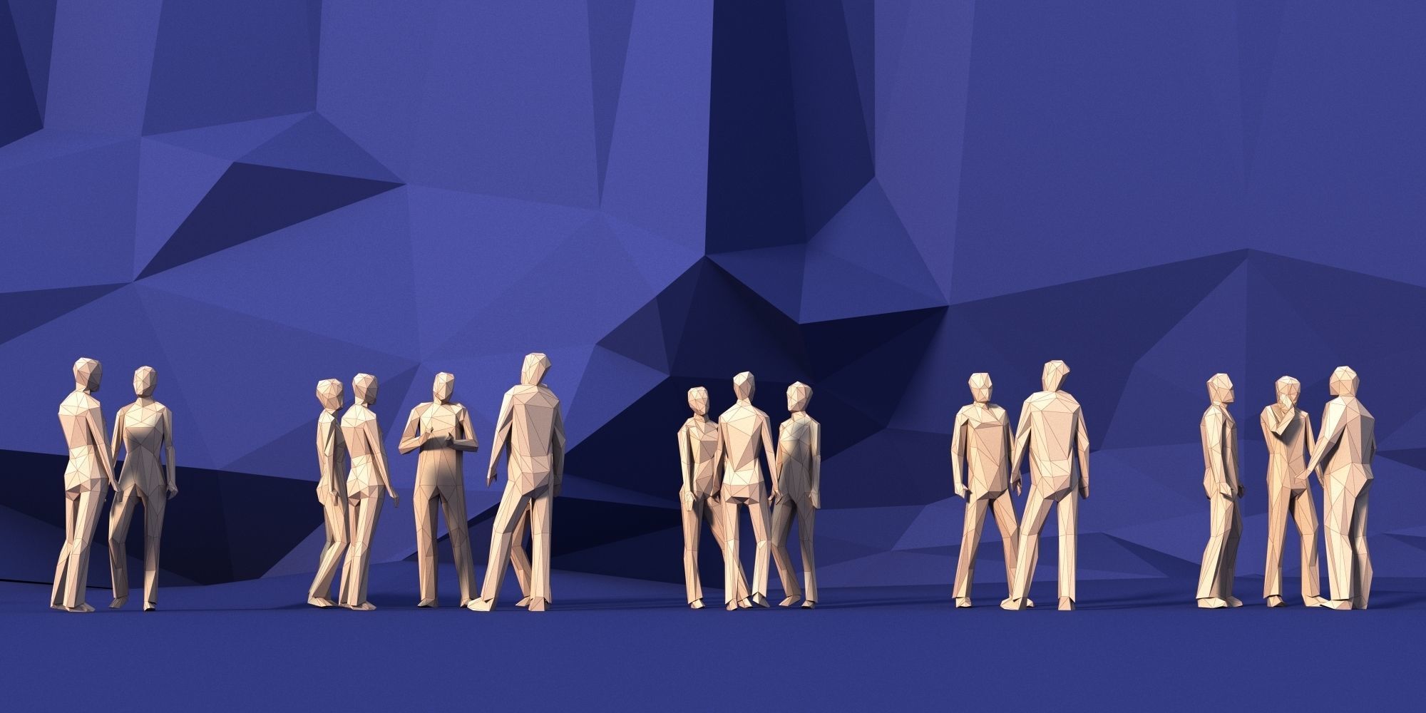 Lowpoly Super pack  People Trees Cars Low-poly 3D model_2