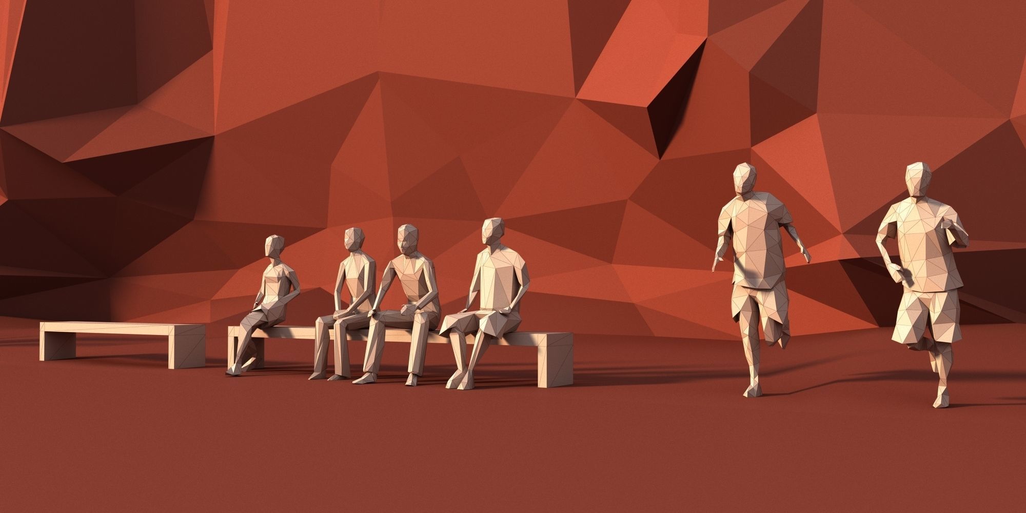 Lowpoly Super pack  People Trees Cars Low-poly 3D model_8