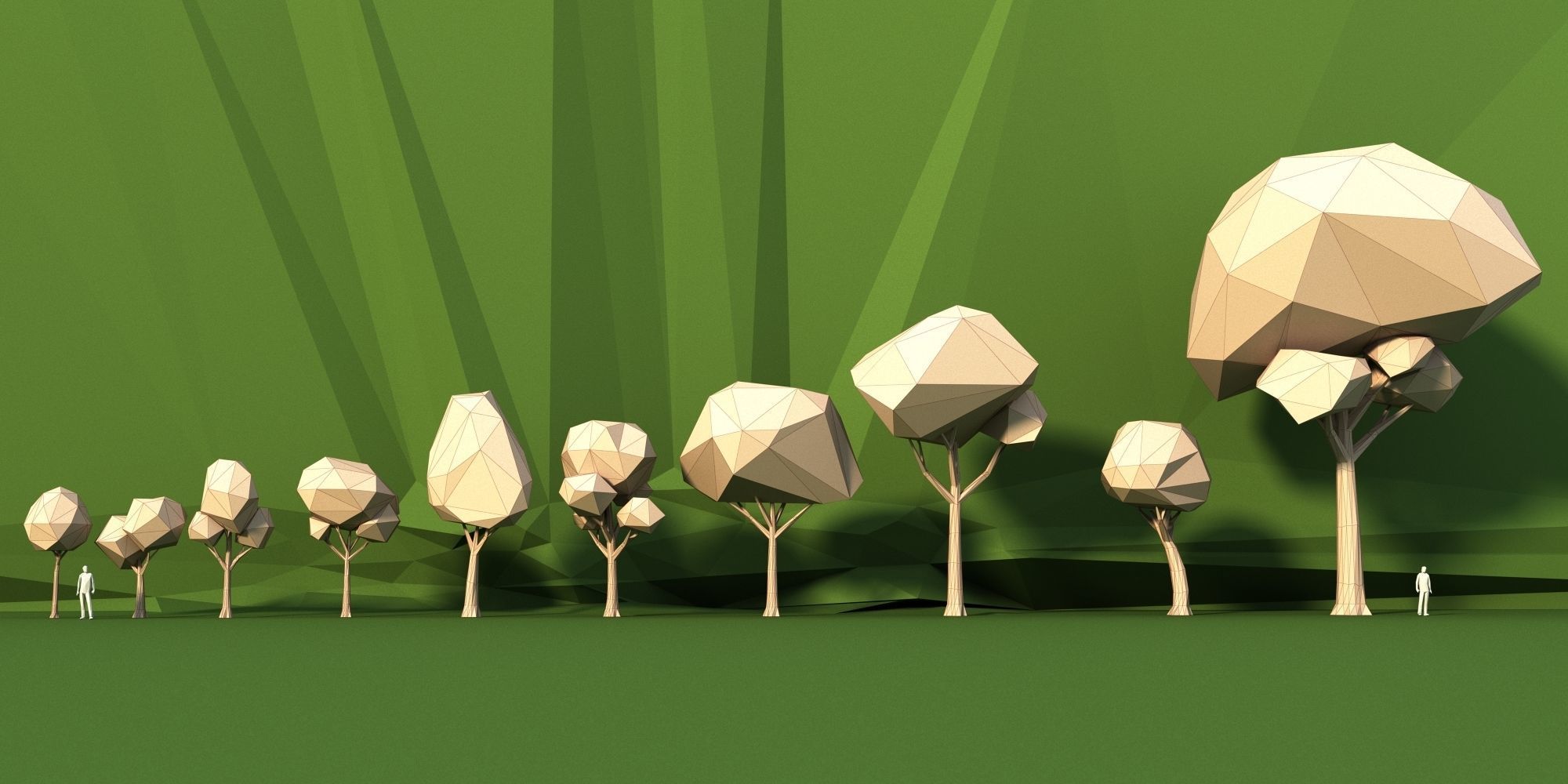Lowpoly Super pack  People Trees Cars Low-poly 3D model_5