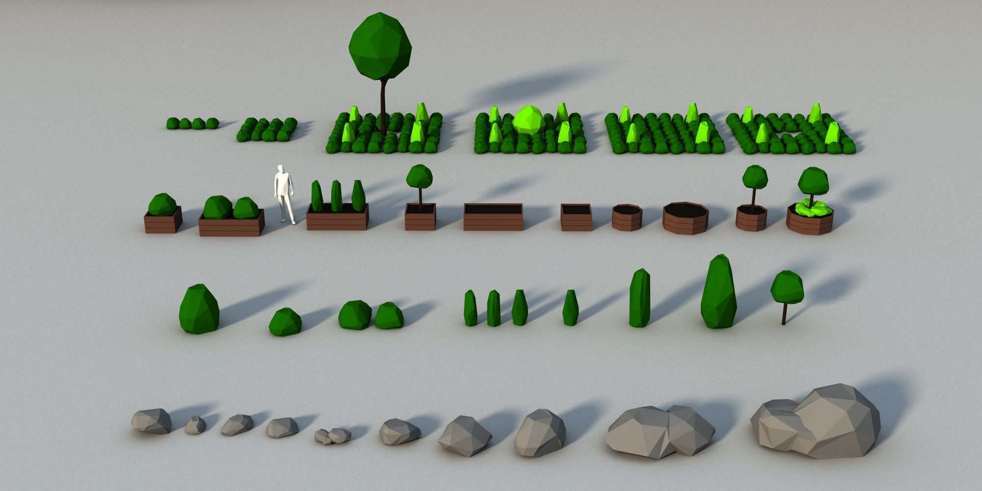 Lowpoly Super pack  People Trees Cars Low-poly 3D model_9