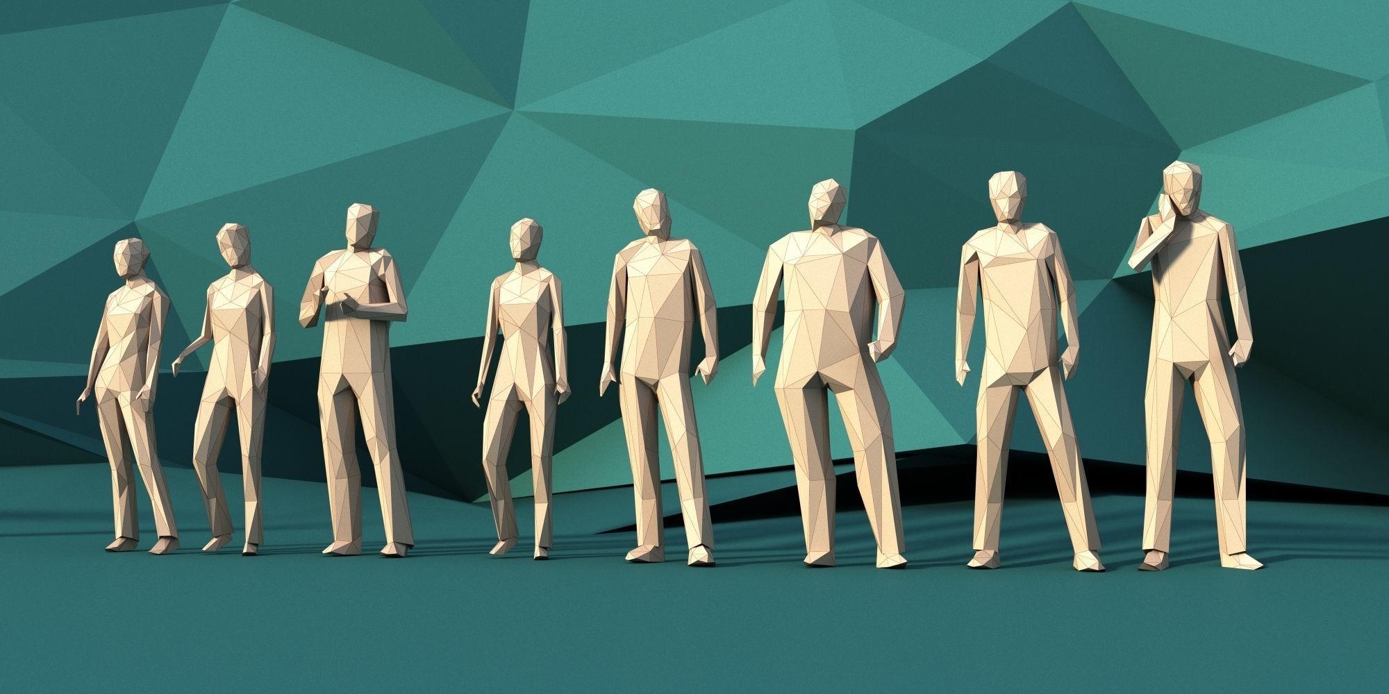 Lowpoly Super pack  People Trees Cars Low-poly 3D model_1