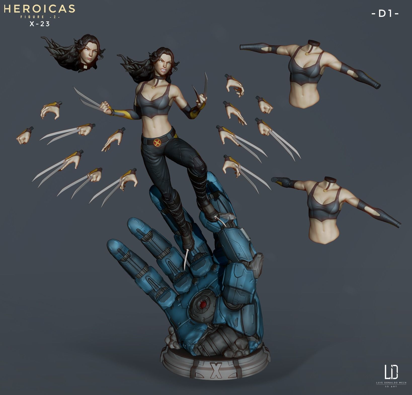 Heroicas - Figure 2 - X23 - 3D print model 3D print model_6
