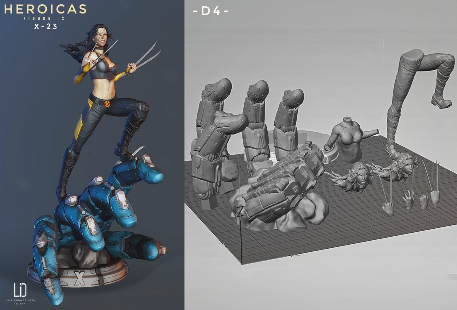 Heroicas - Figure 2 - X23 - 3D print model 3D print model_50