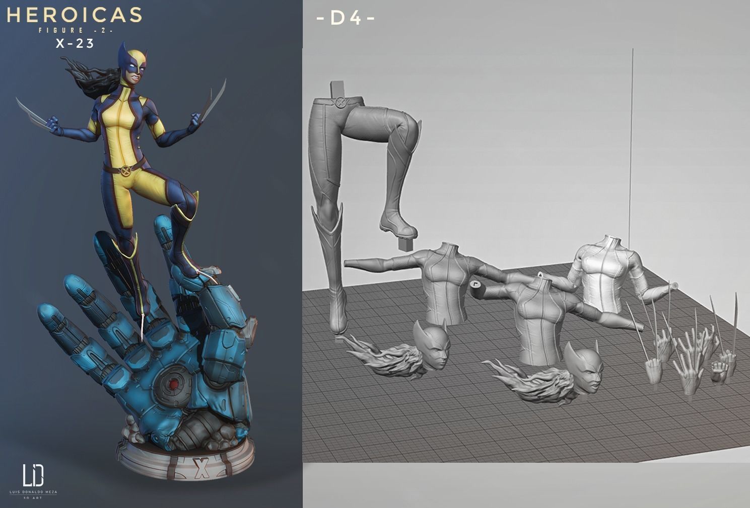 Heroicas - Figure 2 - X23 - 3D print model 3D print model_48