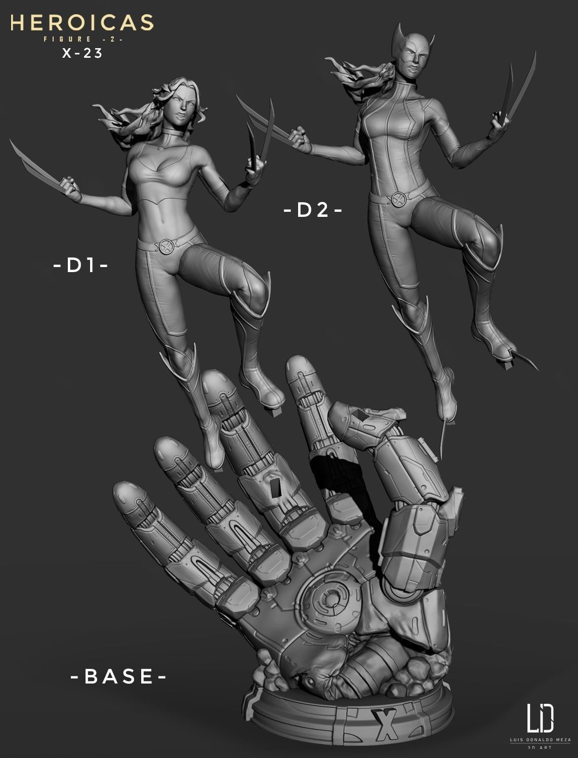 Heroicas - Figure 2 - X23 - 3D print model 3D print model_33