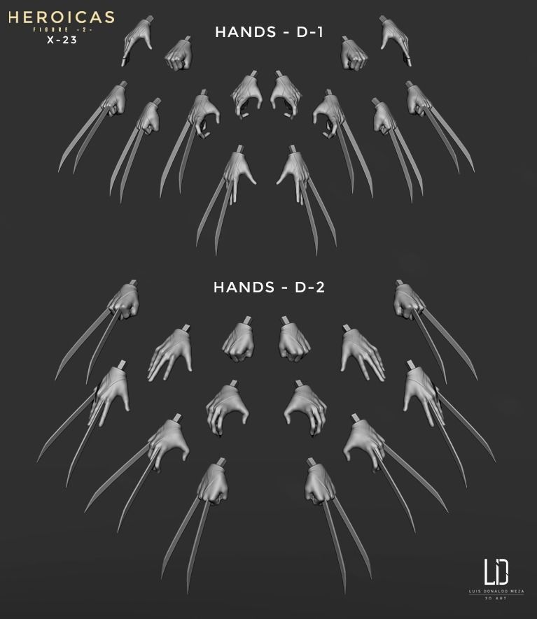 Heroicas - Figure 2 - X23 - 3D print model 3D print model_34