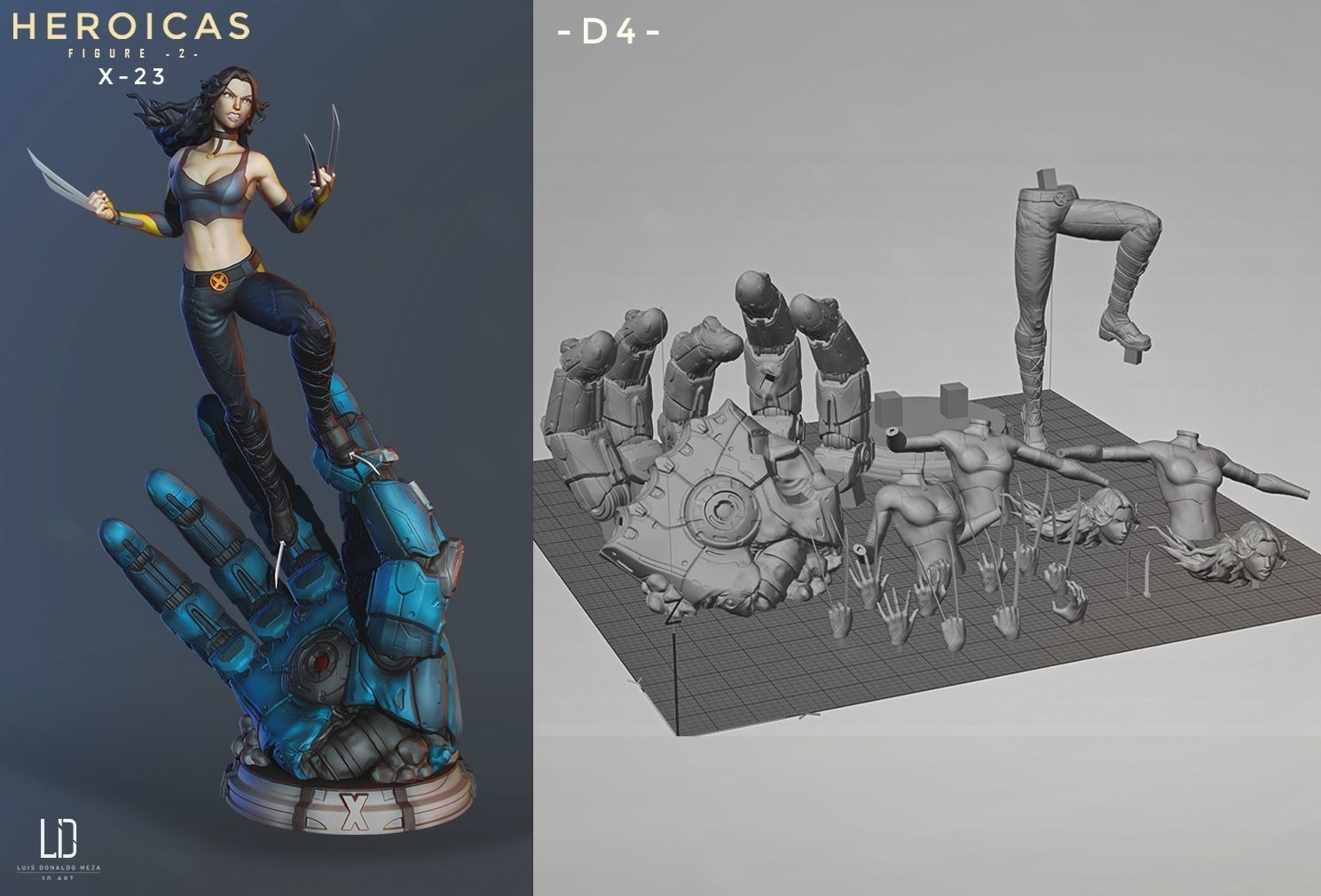 Heroicas - Figure 2 - X23 - 3D print model 3D print model_47