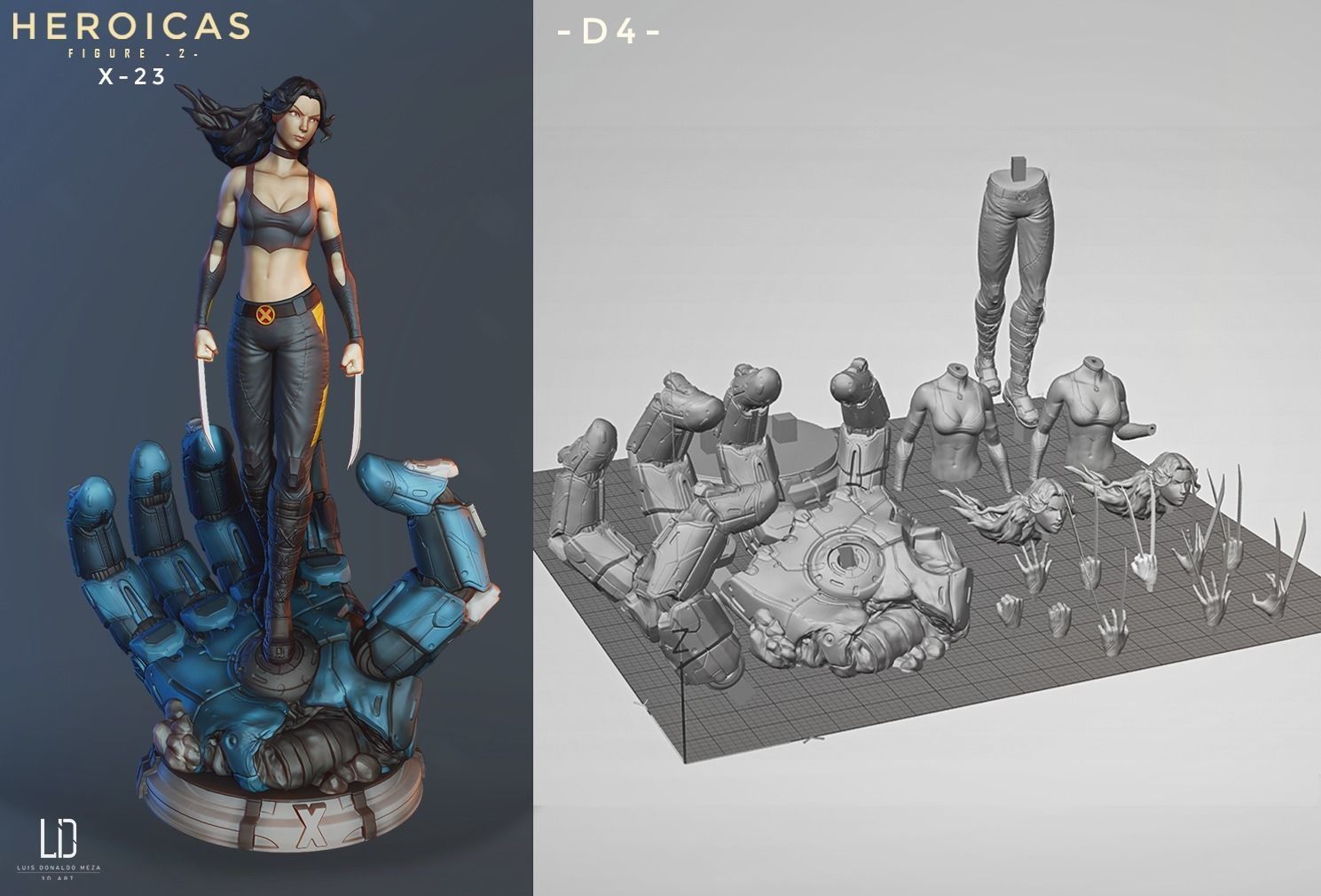 Heroicas - Figure 2 - X23 - 3D print model 3D print model_49
