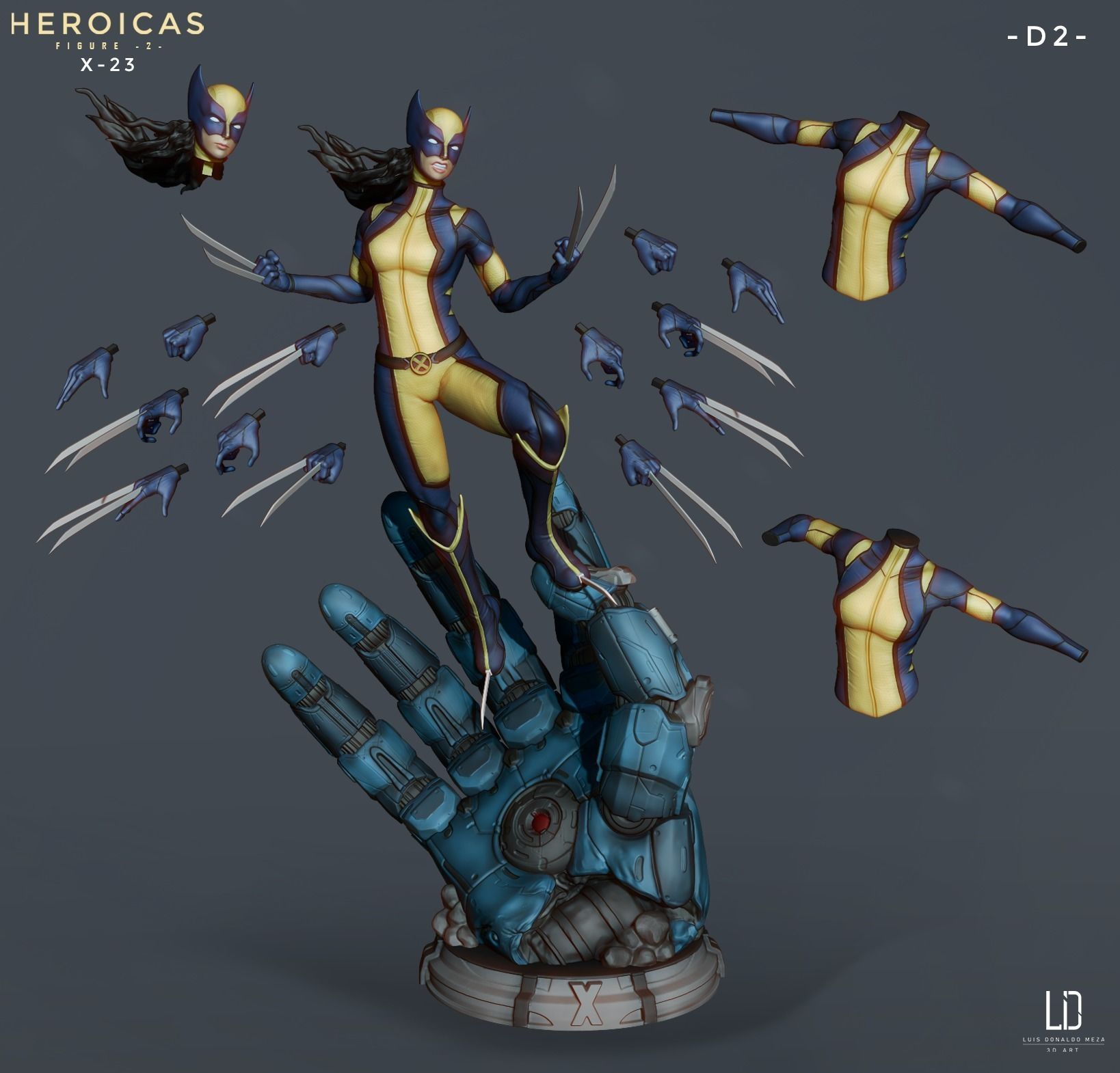 Heroicas - Figure 2 - X23 - 3D print model 3D print model_14