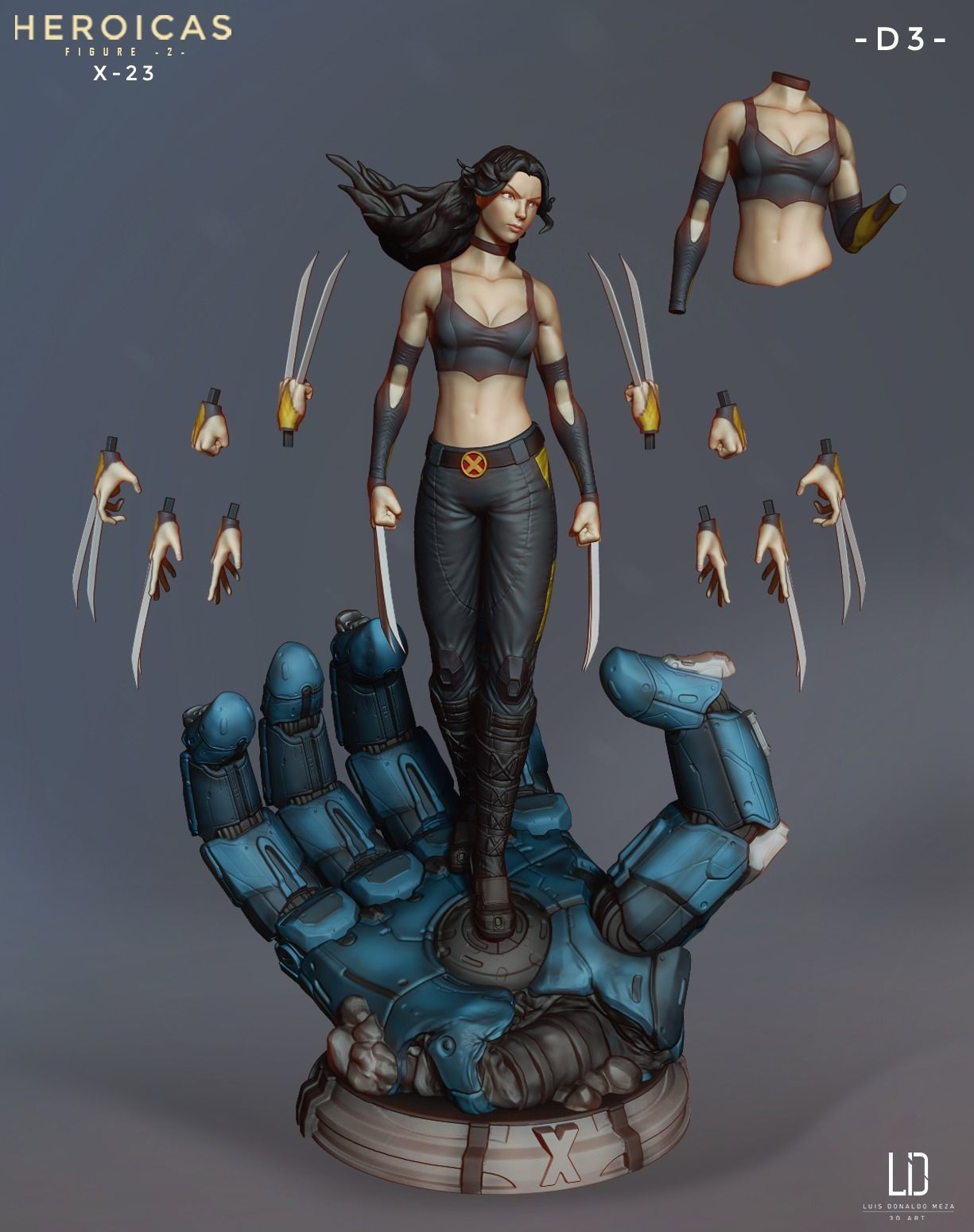 Heroicas - Figure 2 - X23 - 3D print model 3D print model_24