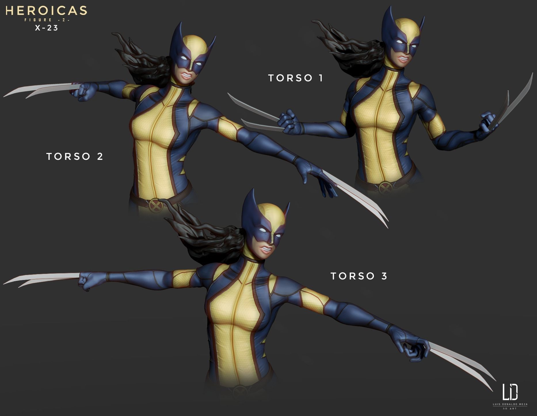 Heroicas - Figure 2 - X23 - 3D print model 3D print model_12