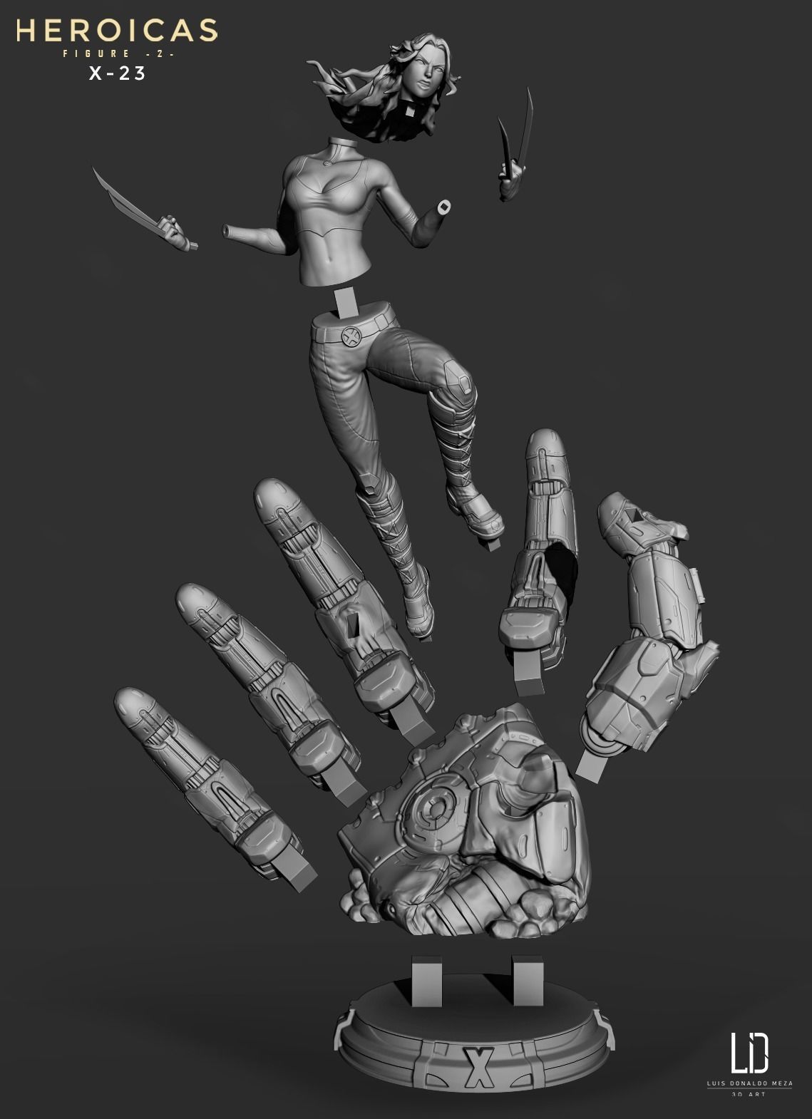 Heroicas - Figure 2 - X23 - 3D print model 3D print model_35