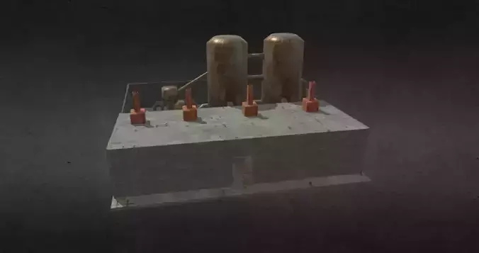 Factory 3d model steam engine