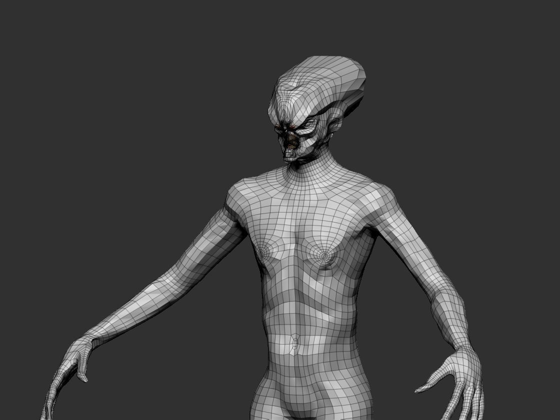 Alien Creature Low-poly 3D model_9