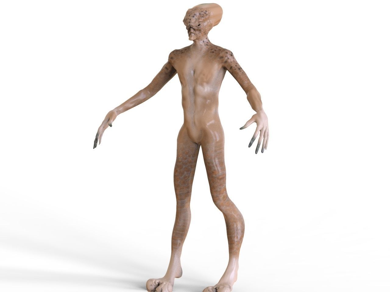 Alien Creature Low-poly 3D model_3