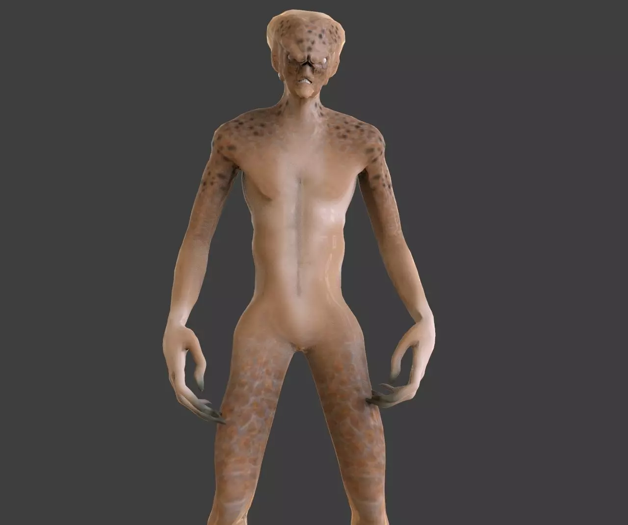 Alien Creature Low-poly 3D model_0