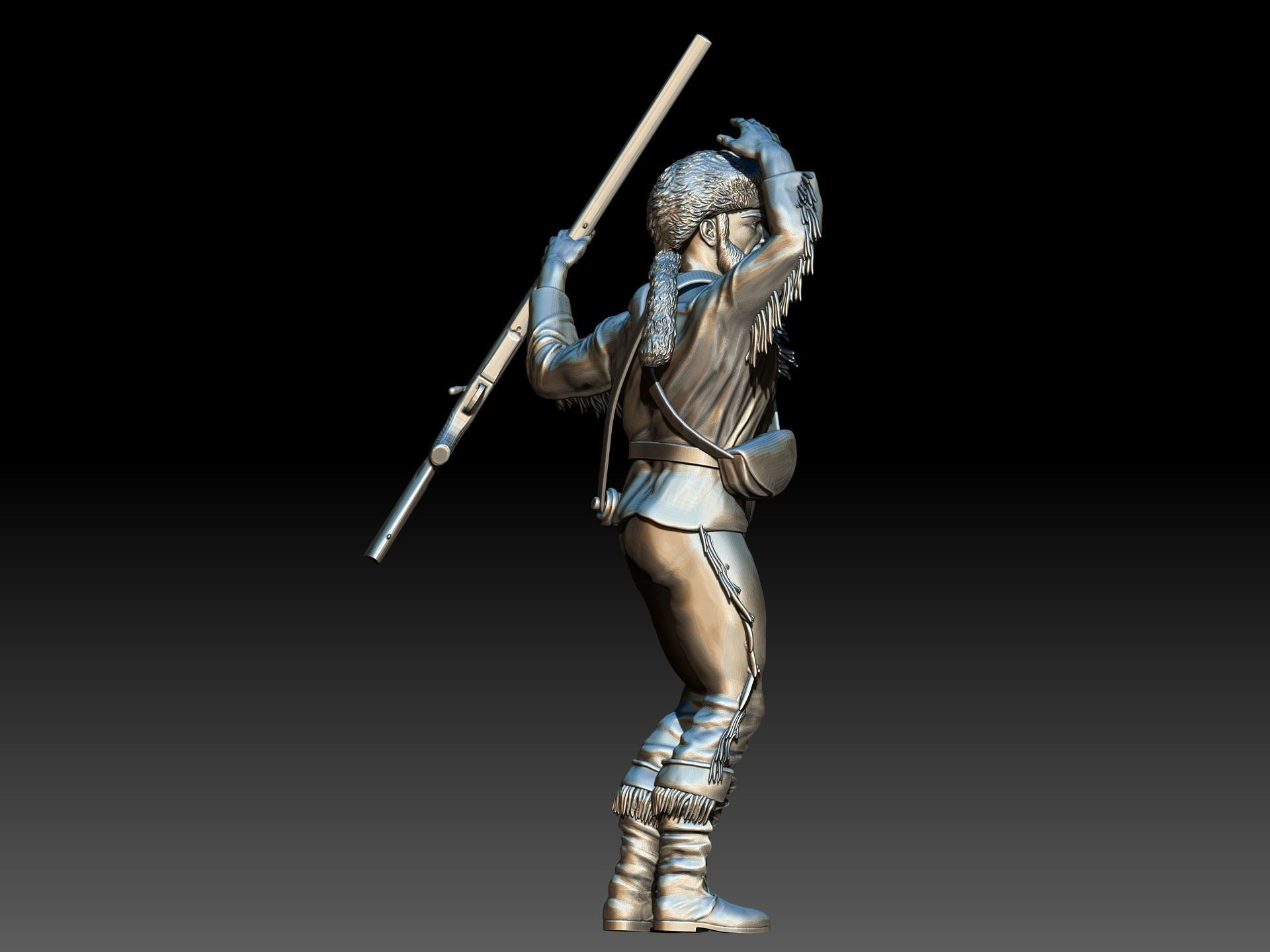 West Virginia University Mountaineer Mascot  3D print model_5