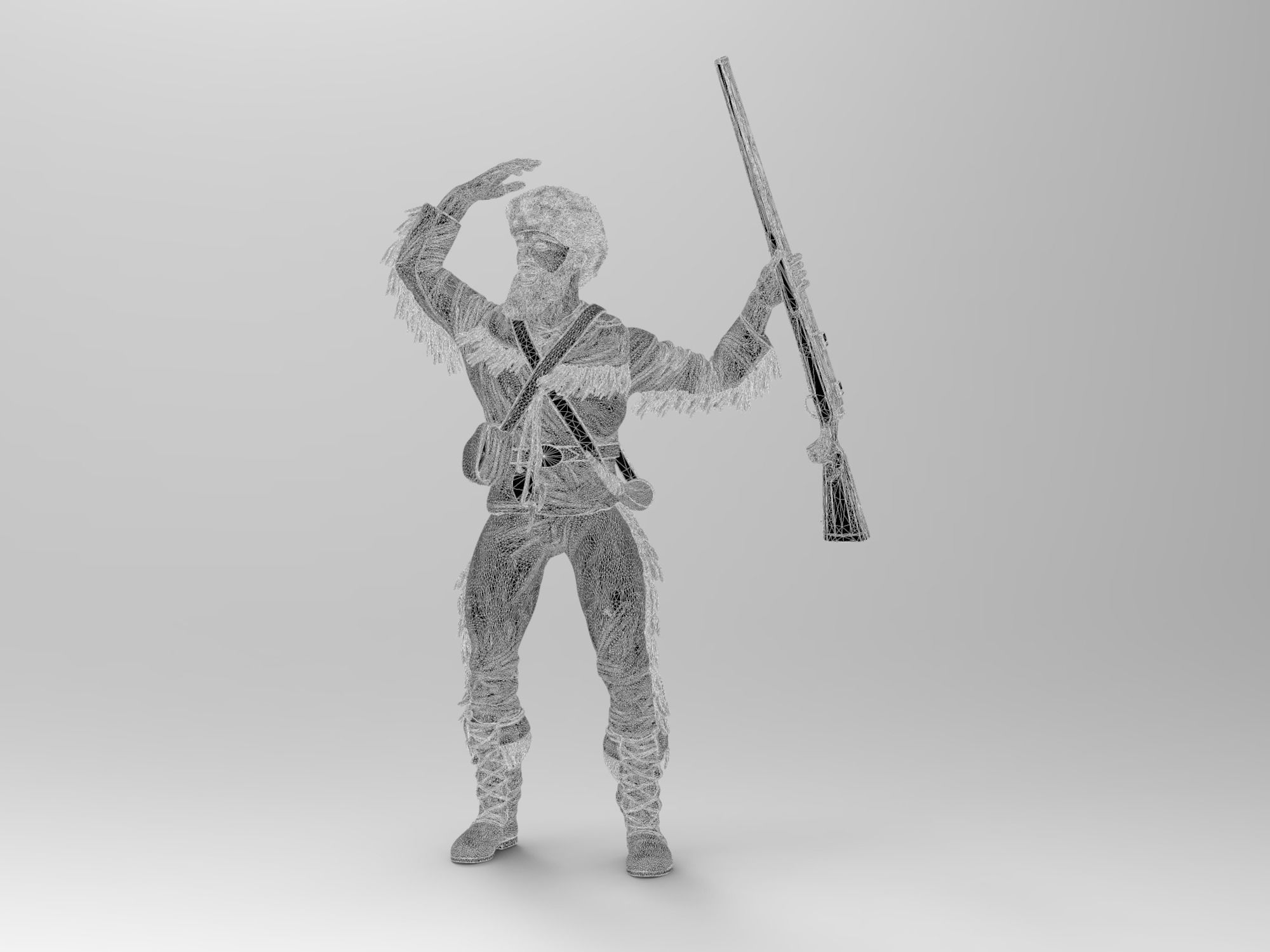 West Virginia University Mountaineer Mascot  3D print model_9