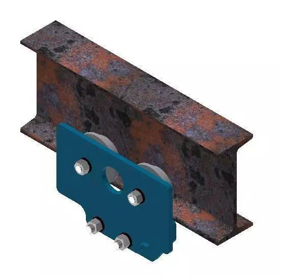 CRANE steel bracket with bolts 3D model