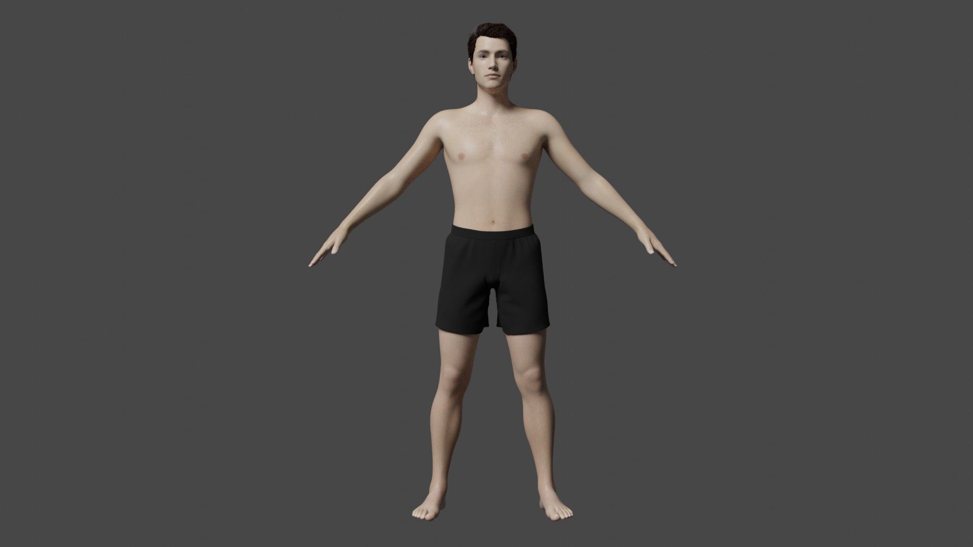 Man model in shorts 3D model_1