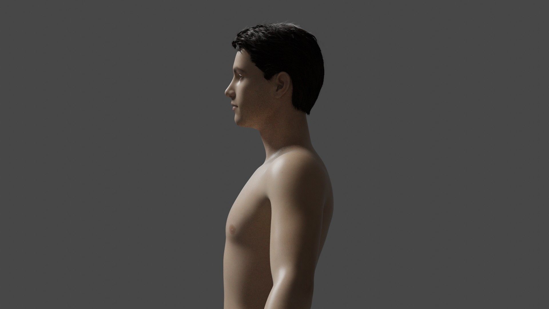 Man model in shorts 3D model_2