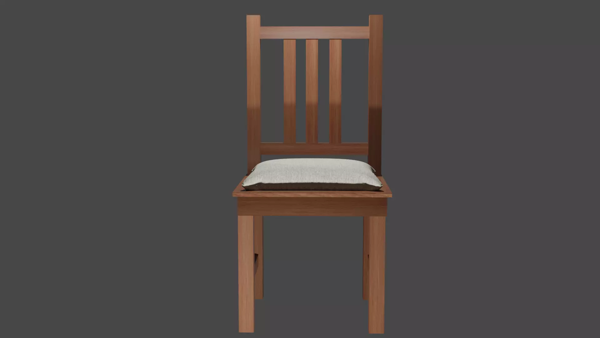 Wooden Chair with Cushion Free 3D model_0