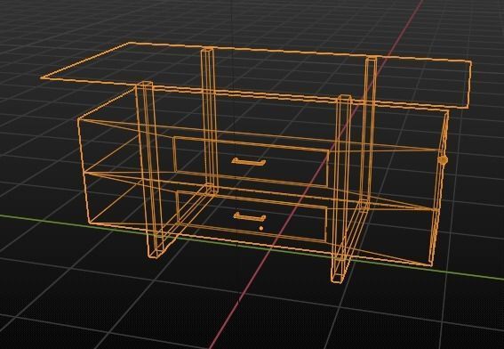 Coffee Table Low-poly 3D model_3