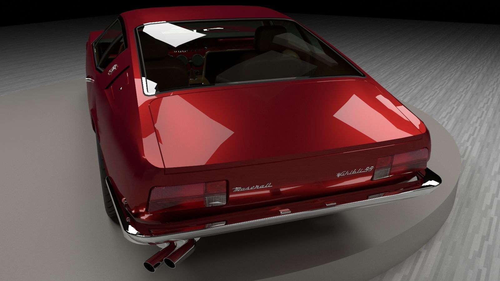 Maserati Ghibli Coupe 1972 Low Poly 3D model_1