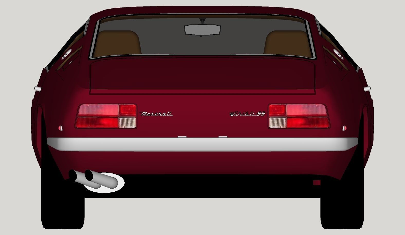 Maserati Ghibli Coupe 1972 Low Poly 3D model_19