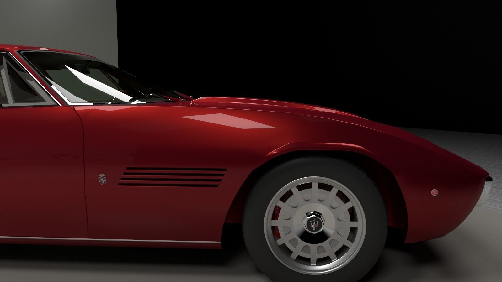 Maserati Ghibli Coupe 1972 Low Poly 3D model_8
