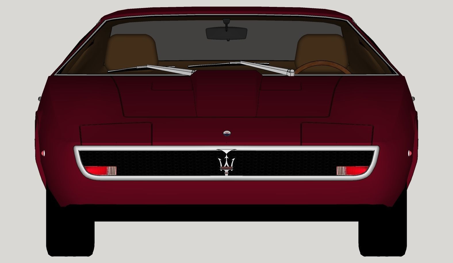 Maserati Ghibli Coupe 1972 Low Poly 3D model_18