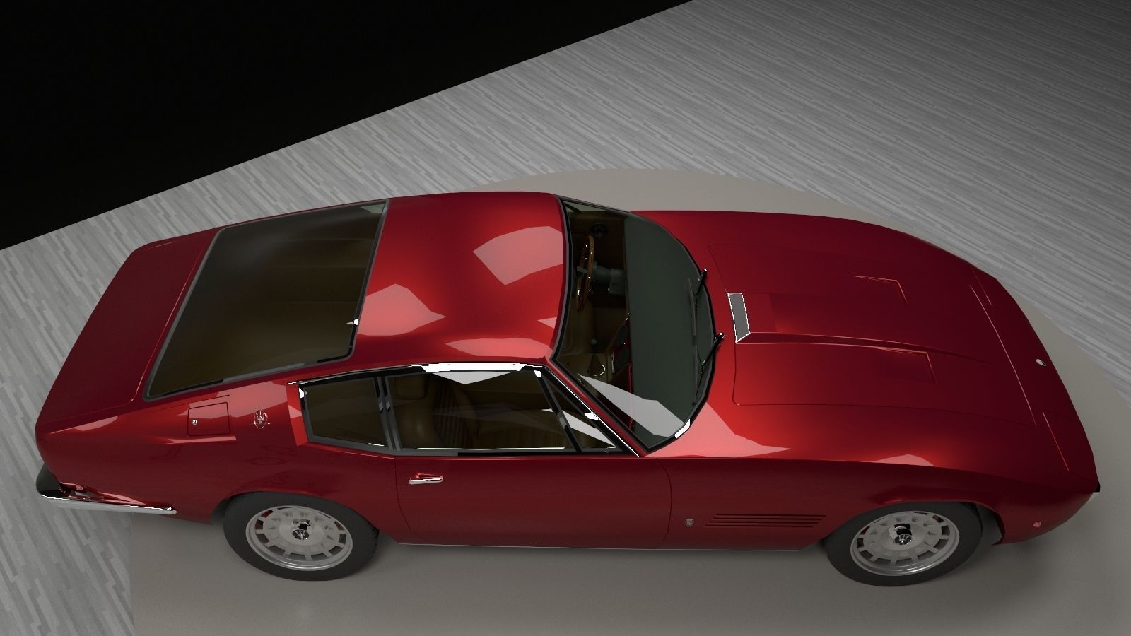 Maserati Ghibli Coupe 1972 Low Poly 3D model_4
