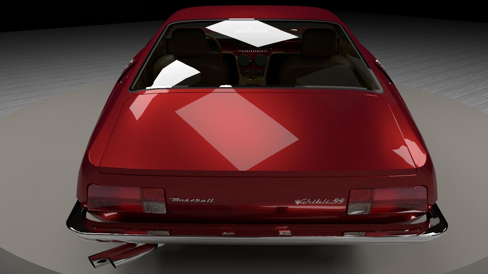 Maserati Ghibli Coupe 1972 Low Poly 3D model_6