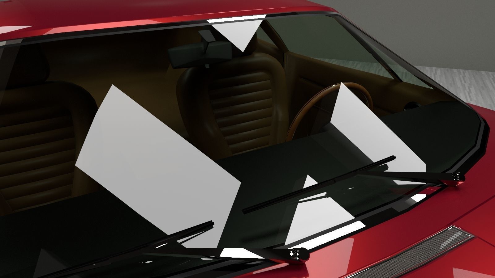 Maserati Ghibli Coupe 1972 Low Poly 3D model_11
