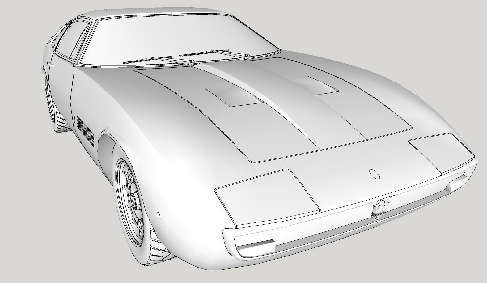 Maserati Ghibli Coupe 1972 Low Poly 3D model_16