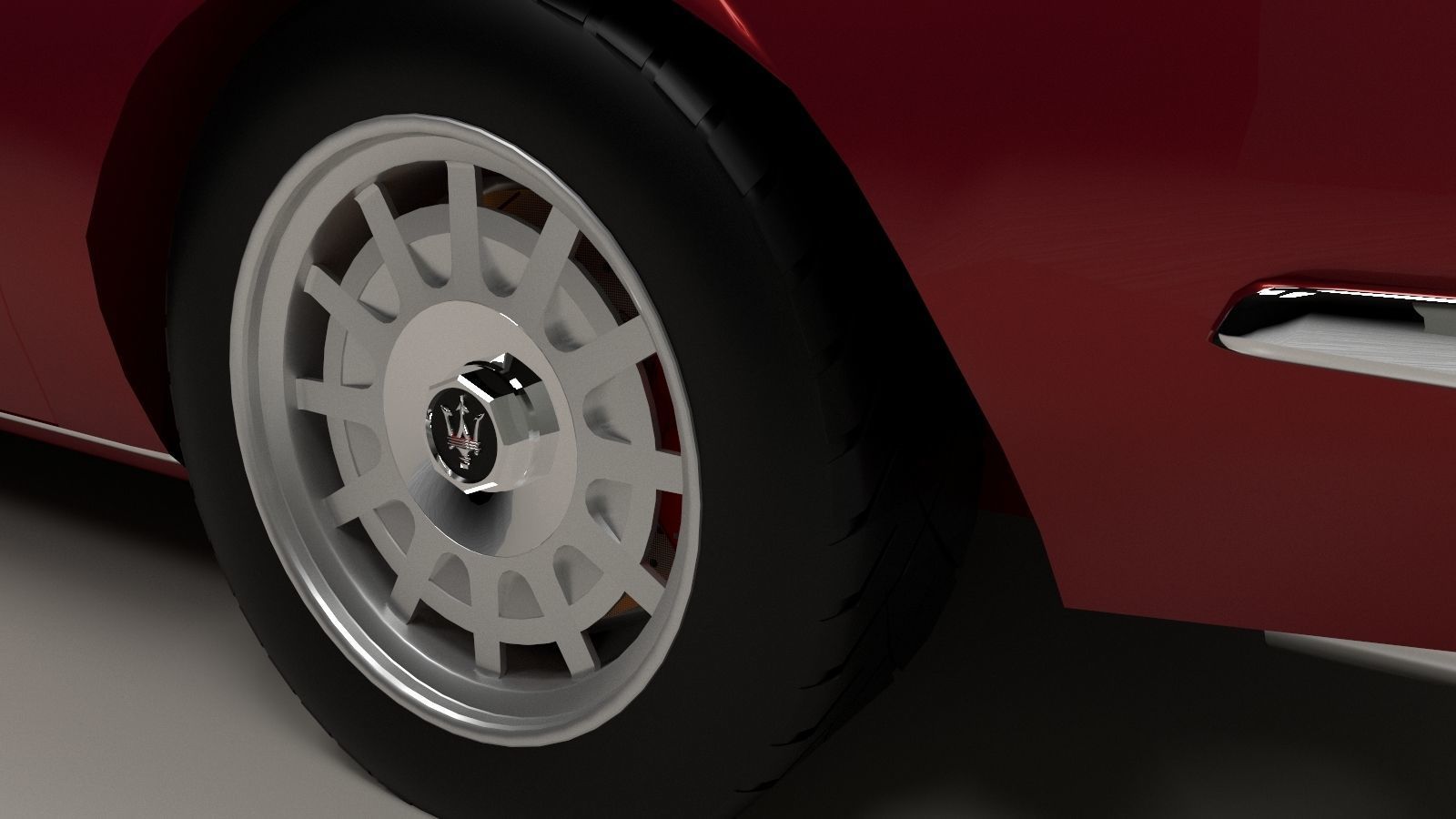 Maserati Ghibli Coupe 1972 Low Poly 3D model_9